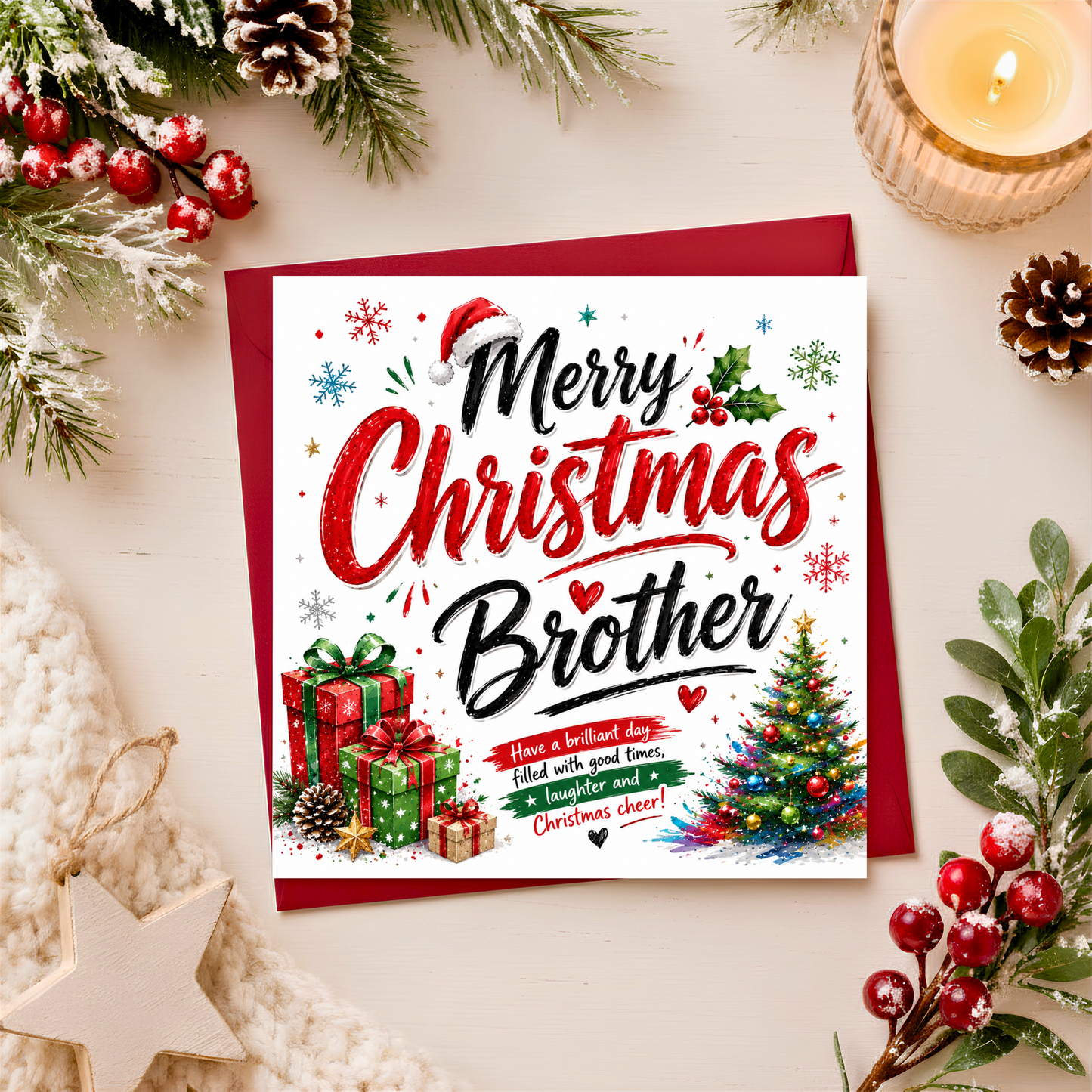 Merry Christmas Brother Card