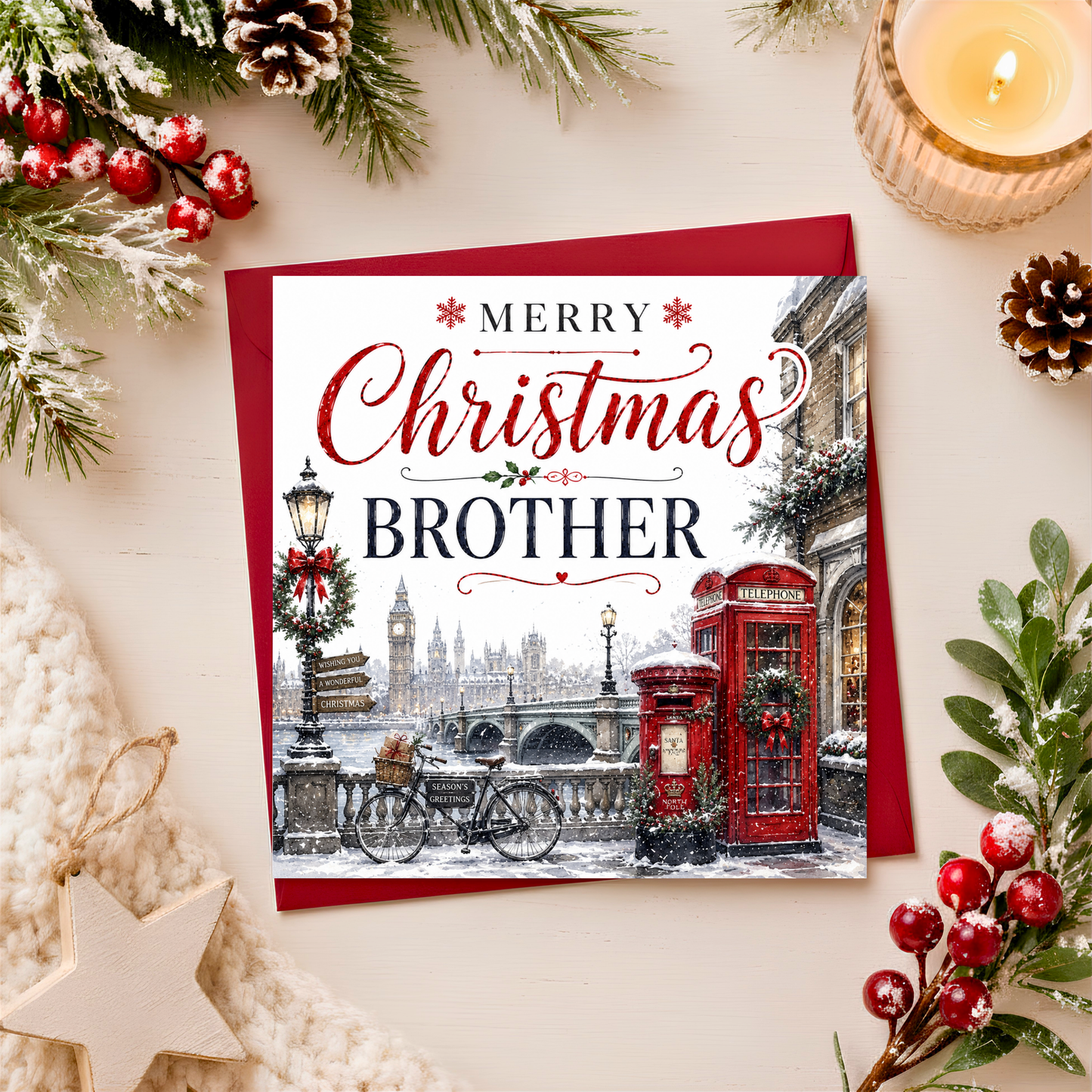 Merry Christmas Brother Card