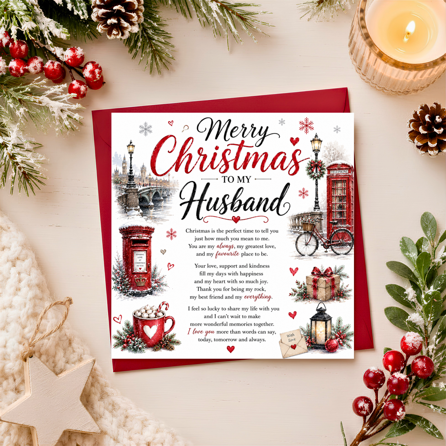 Merry Christmas Husband Card