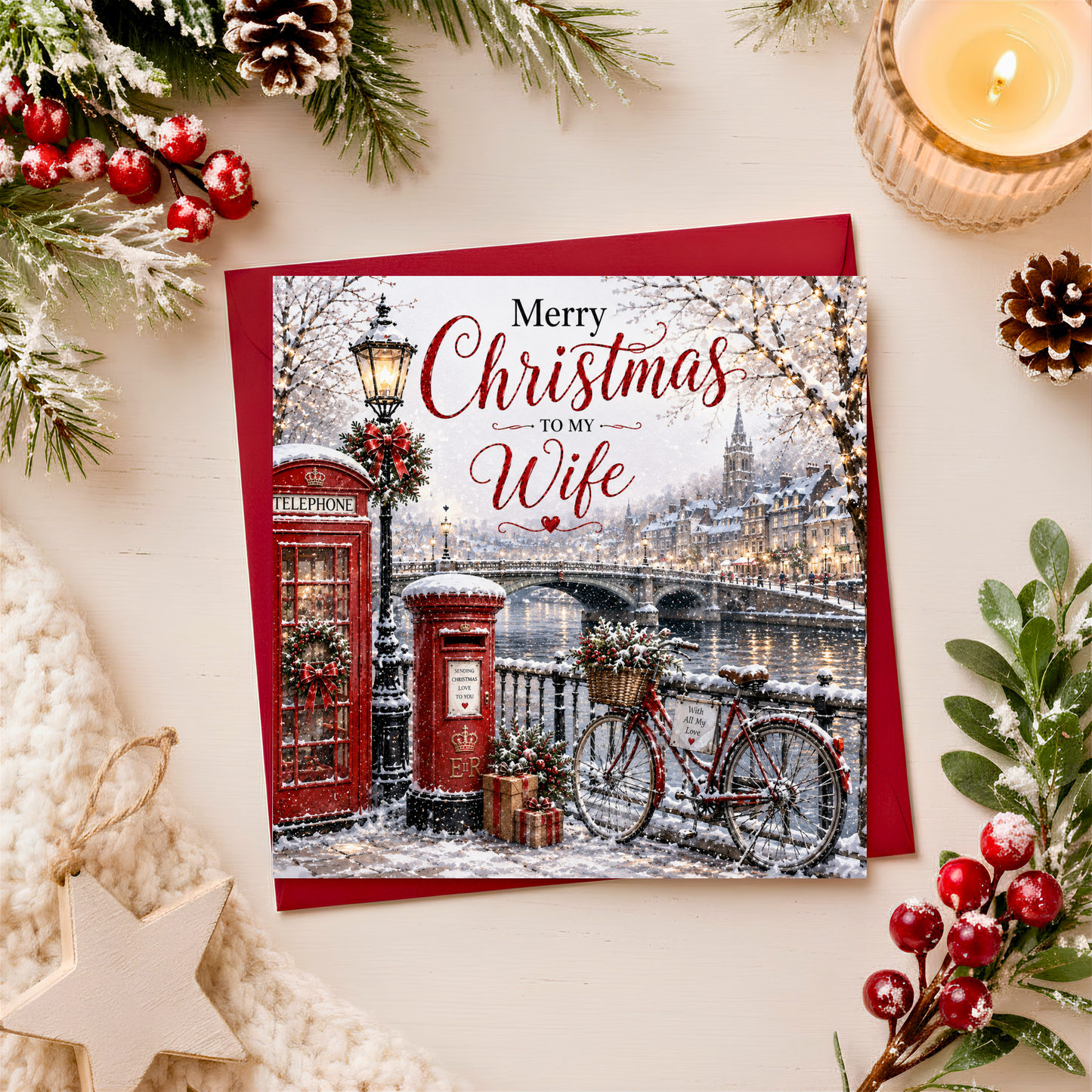 Merry Christmas Wife Card