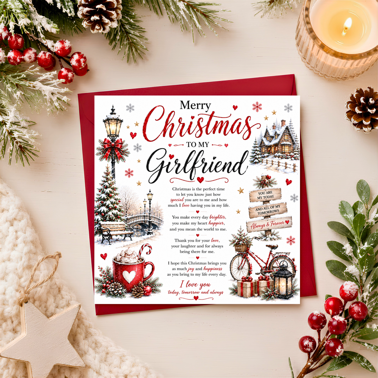 Merry Christmas Girlfriend Card