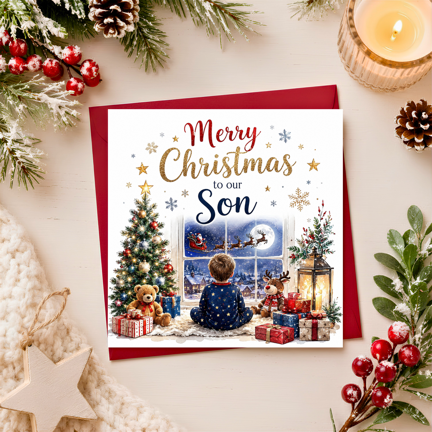 Merry Christmas to our son card
