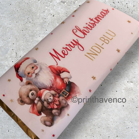 Merry Christmas Personalised Chocolate Bar