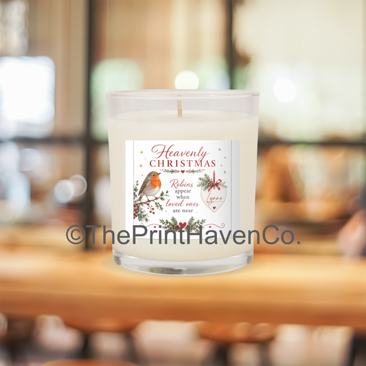 Personalised Remembering you at Christmas / Heavenly Christmas Candle