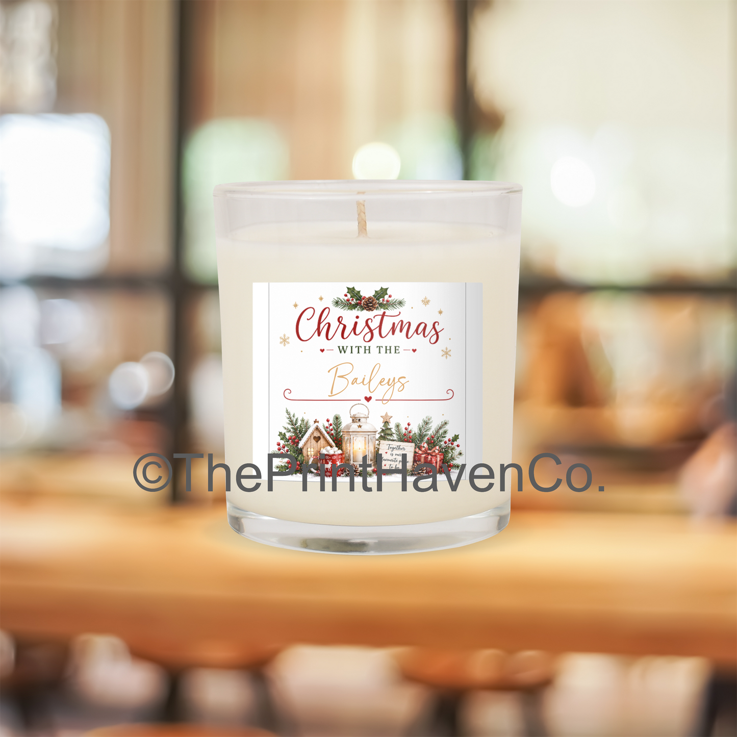 Personalised Christmas with the *surname* Candle