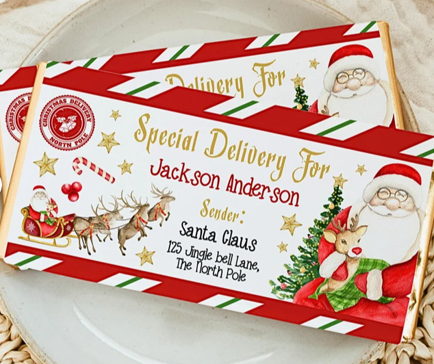 Personalised Letter & Chocolate Bar Bundle from Santa