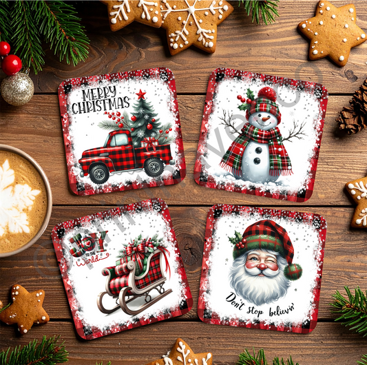 Coasters- Set of 4 Red