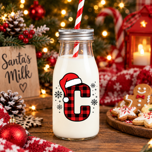 Plastic 8oz Milk Bottle Personalised with an Initial