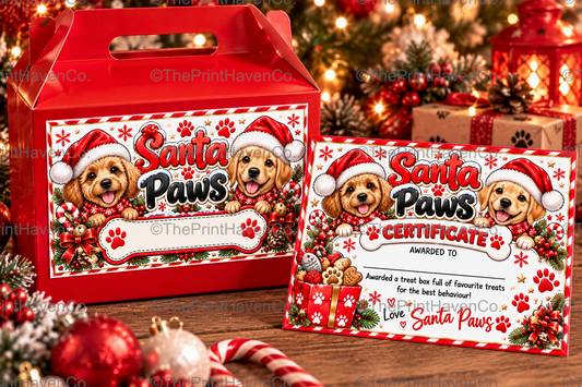 Personalised Dog Treat Box & Certificate