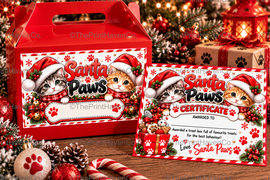 Personalised Cat Treat Box & Certificate