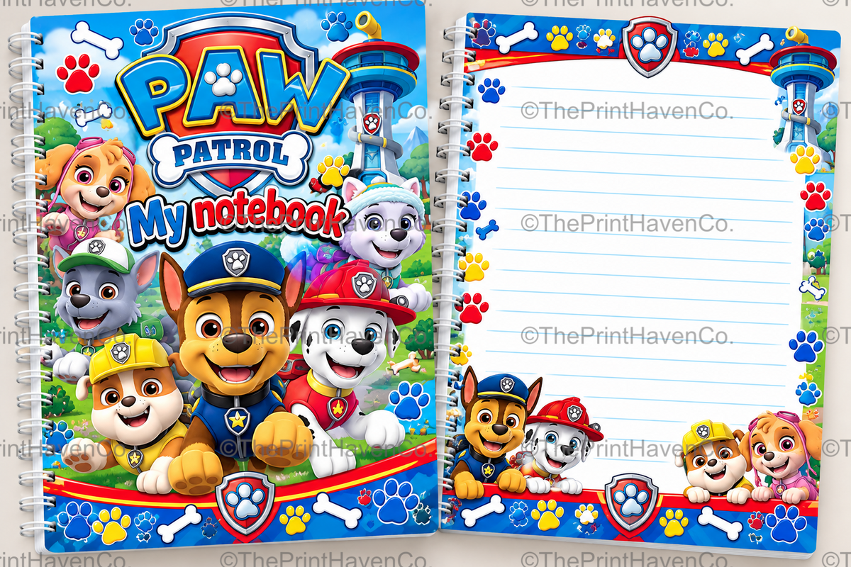 Paw Patrol inspired notebook