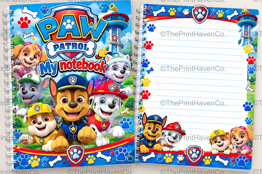 Paw Patrol inspired notebook
