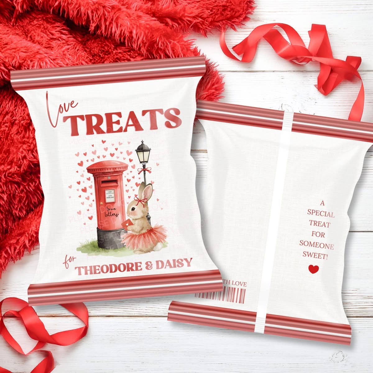 Cute Bunny & Lampost Treat Bag