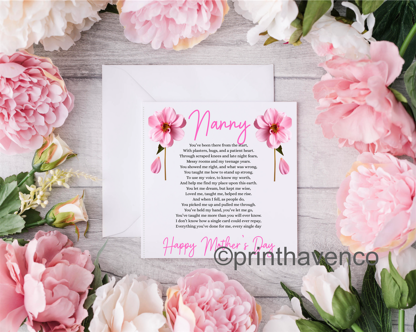 Floral Mother’s Day Card with verse