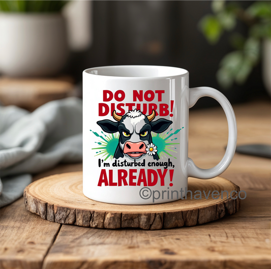 Do not disturb comic mug